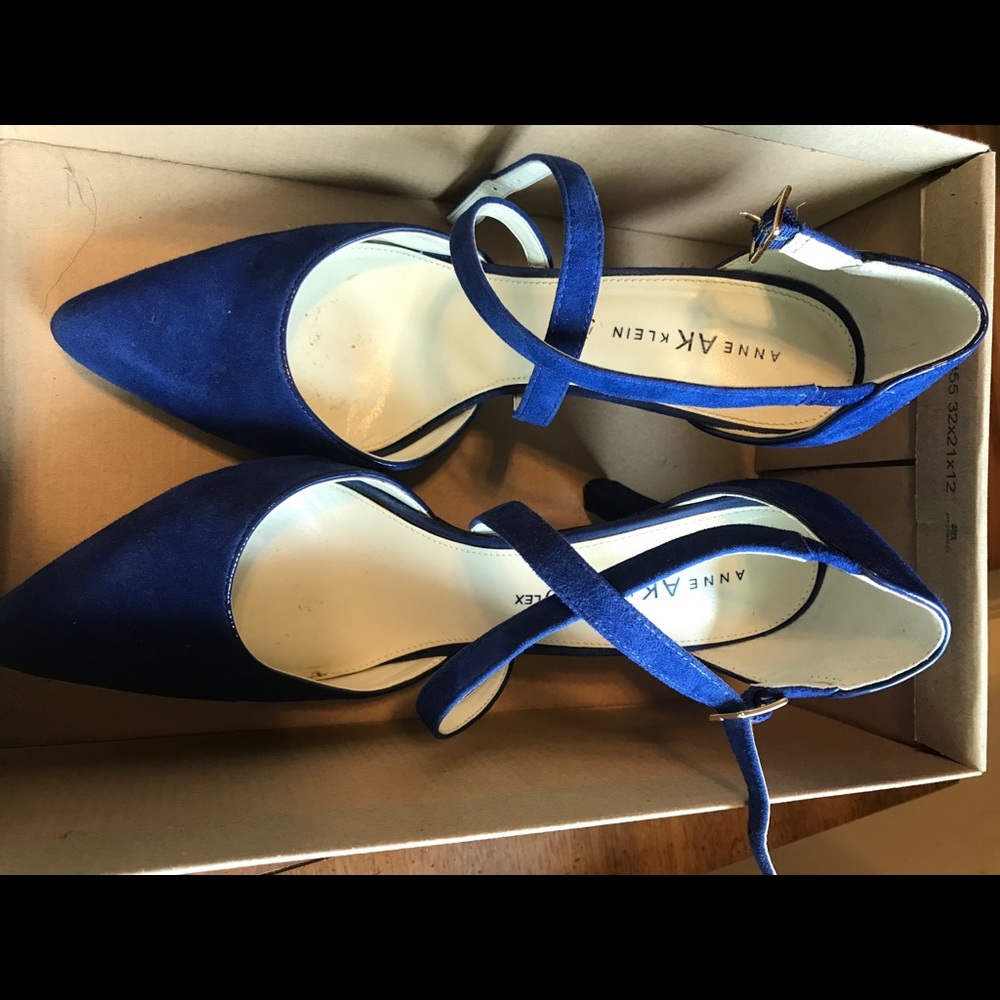 Anne Klein Velvet Blue Heels